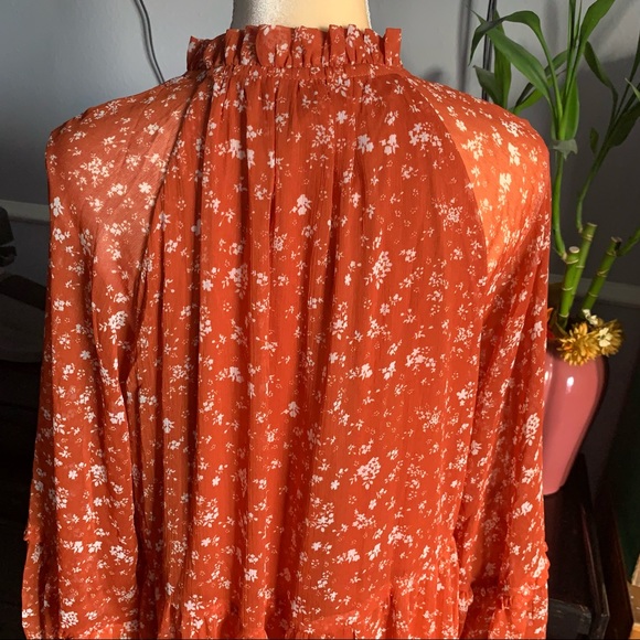 1 STATE FLOWY FLORAL DRESS SIZE L - Picture 6 of 8